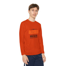 Load image into Gallery viewer, 'Blessed Who Believe' Youth Long Sleeve Tee