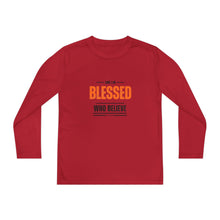 Load image into Gallery viewer, 'Blessed Who Believe' Youth Long Sleeve Tee